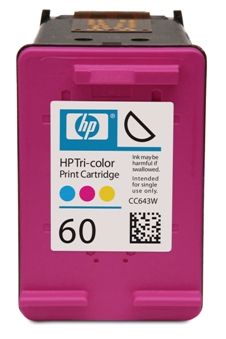 hp 60 color cartucho original vazio